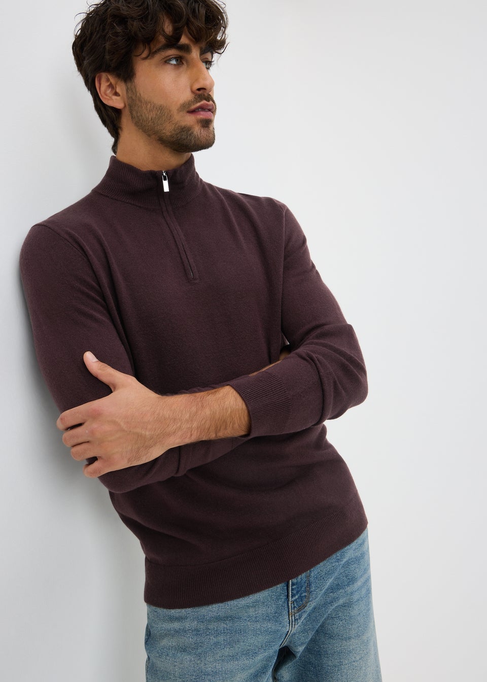 Long Sleeve Plum 1/4 Zip