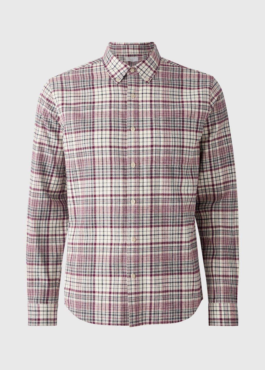 Red Long Sleeve Checked Shirt