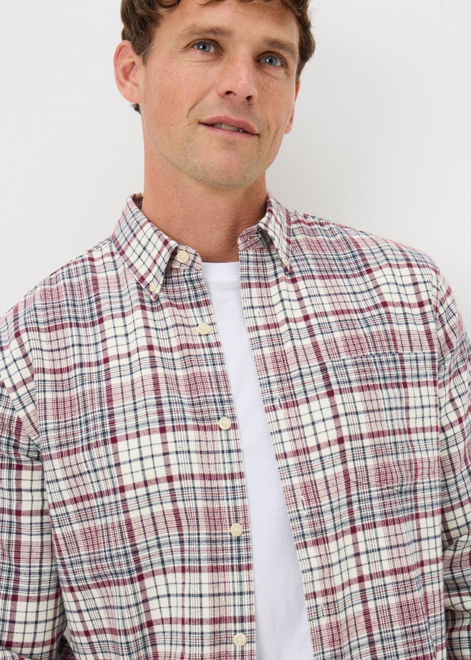 Red Long Sleeve Checked Shirt