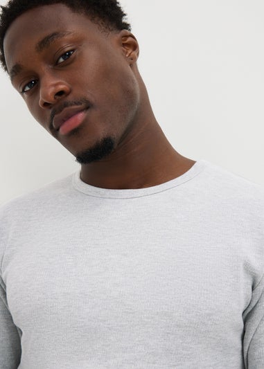 Grey Thermal Long Sleeve Top