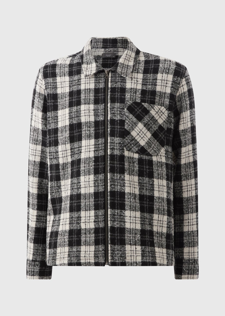 Black Smart Zip Through Shacket