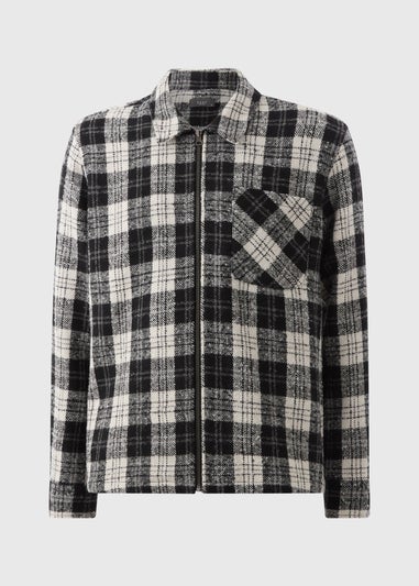 Black Smart Zip Through Shacket