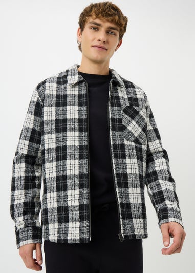 Black Smart Zip Through Shacket