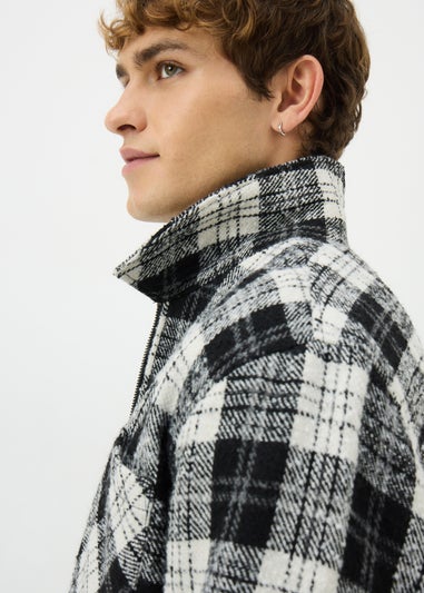 Black Smart Zip Through Shacket