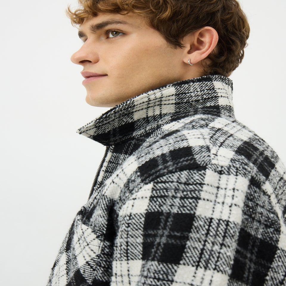 Black Smart Zip Through Shacket