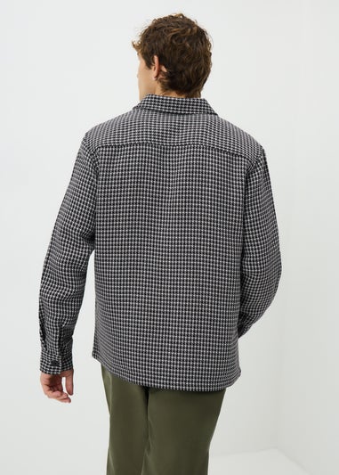 Black Mono Jacquard Textured Overshirt