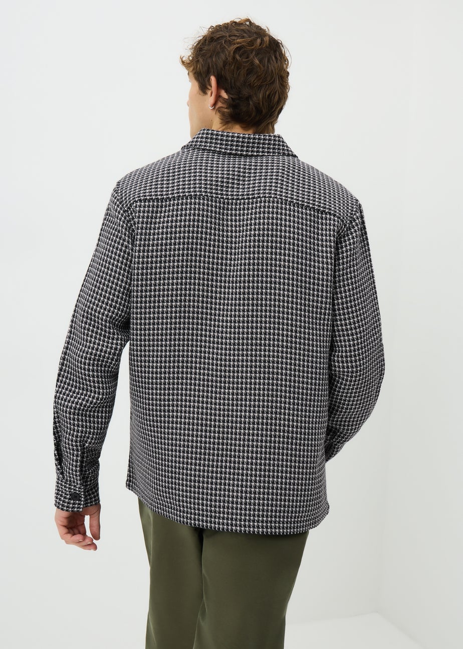 Black Mono Jacquard Textured Overshirt