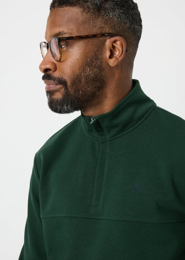 Lincoln Dark Green 1/4 Zip Sweatshirt