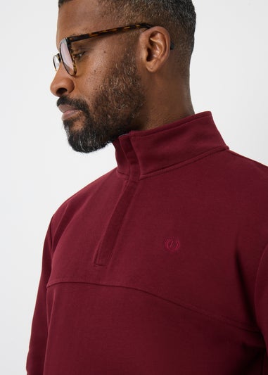 Lincoln Burgundy Quarter Zip Sweatshirt