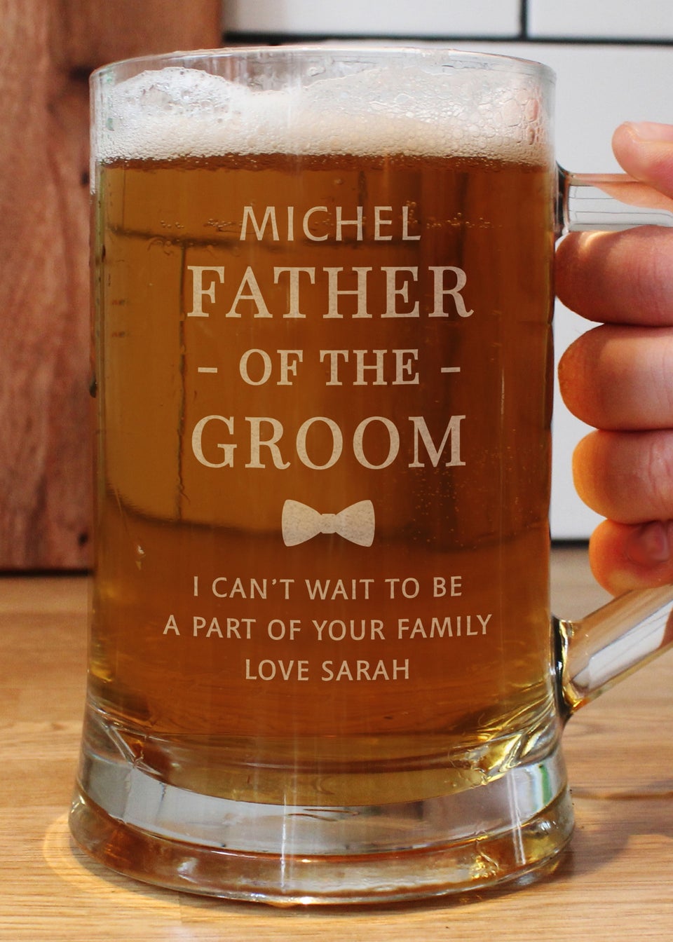 Personalised Memento Company Father of the Groom Pint Stern Tankard