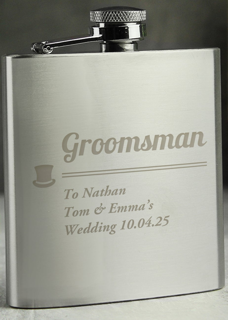 Personalised Memento Company Groomsman Hip flask