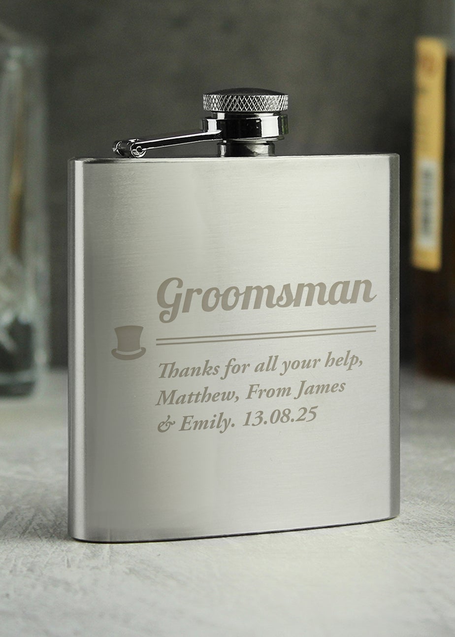Personalised Memento Company Groomsman Hip flask