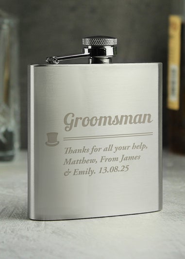 Personalised Memento Company Groomsman Hip flask