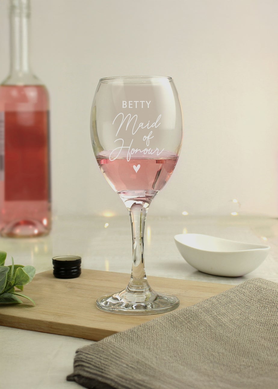 Personalised Memento Company Maid of Honour Wine Glass