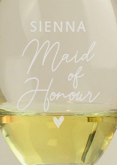 Personalised Memento Company Maid of Honour Wine Glass