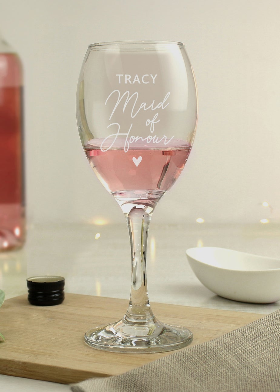 Personalised Memento Company Maid of Honour Wine Glass