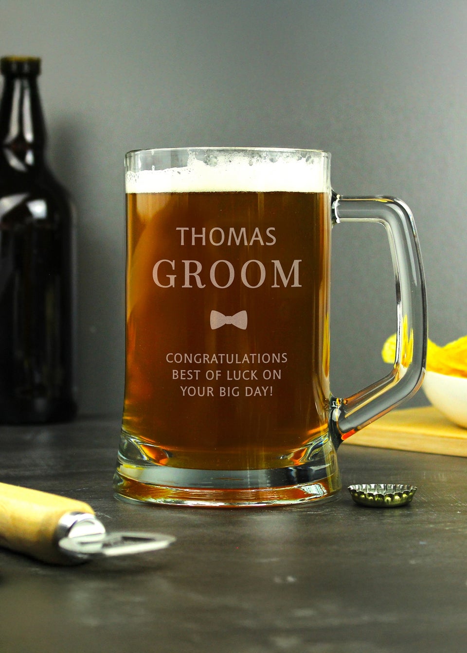 Personalised Memento Company Groom Pint Stern Tankard
