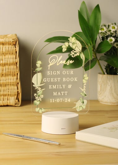 Personalised Memento Company Botanical LED Colour Changing Wedding Sign