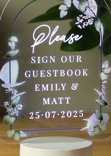 Personalised Memento Company Botanical LED Colour Changing Wedding Sign