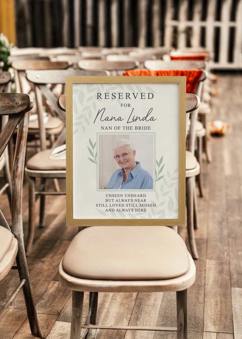 Personalised Memento Company Reserved For Memorial Poster Framed Print