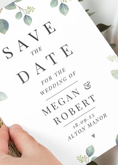 Personalised Memento Company Botanical Wedding Save the Dates Pack of 36