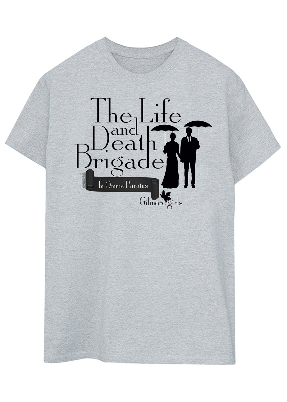 Gilmore Girls Life & Death Brigade Heather Grey Boyfriend Fit Graphic T-Shirt