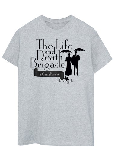 Gilmore Girls Life & Death Brigade Heather Grey Boyfriend Fit Graphic T-Shirt