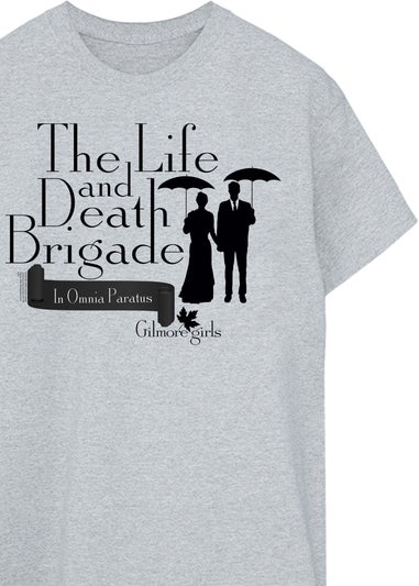 Gilmore Girls Life & Death Brigade Heather Grey Boyfriend Fit Graphic T-Shirt