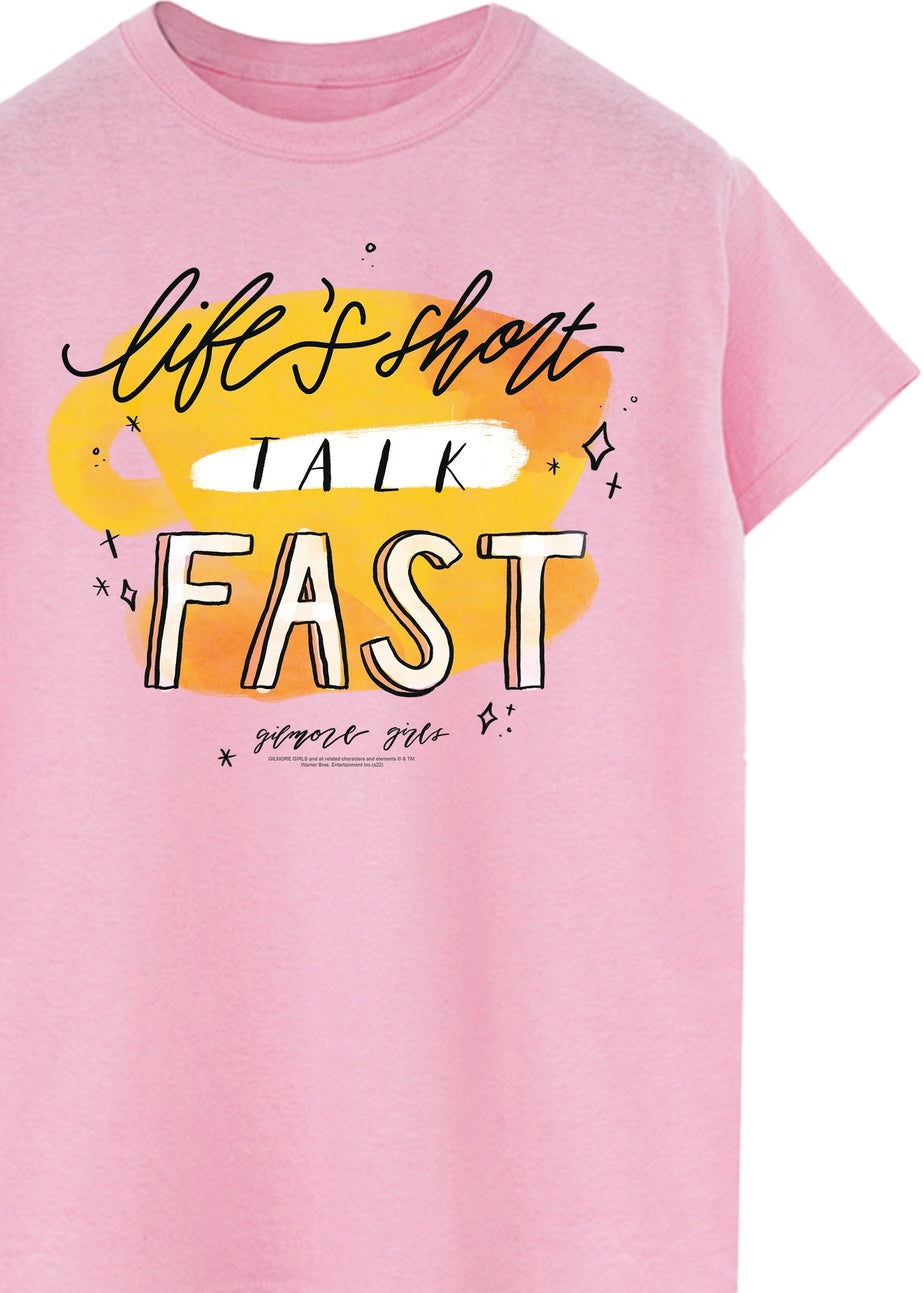 Gilmore Girls Life's Short Pink Boyfriend Fit Graphic T-Shirt