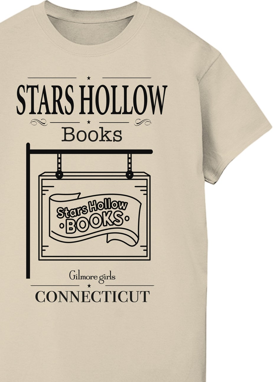 Gilmore Girls Stars Hollow Books Sand Boyfriend Fit Graphic T-Shirt