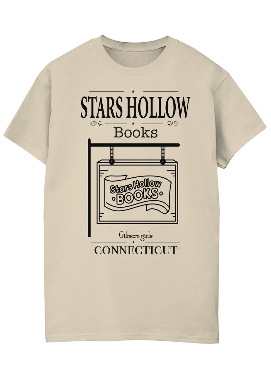 Gilmore Girls Stars Hollow Books Sand Boyfriend Fit Graphic T-Shirt