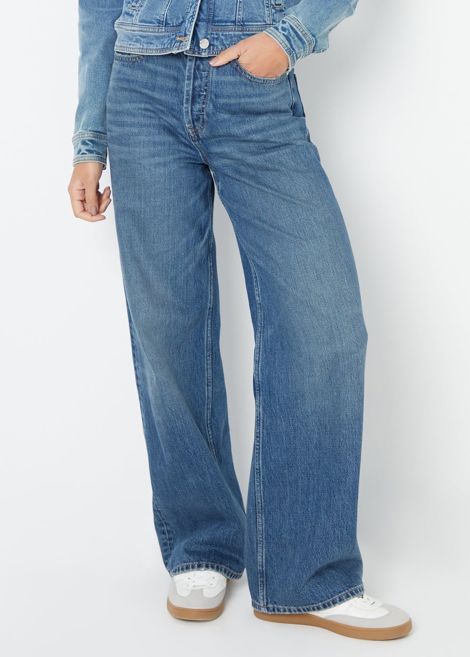 Threadbare Blue Baggy Wide Leg Jeans