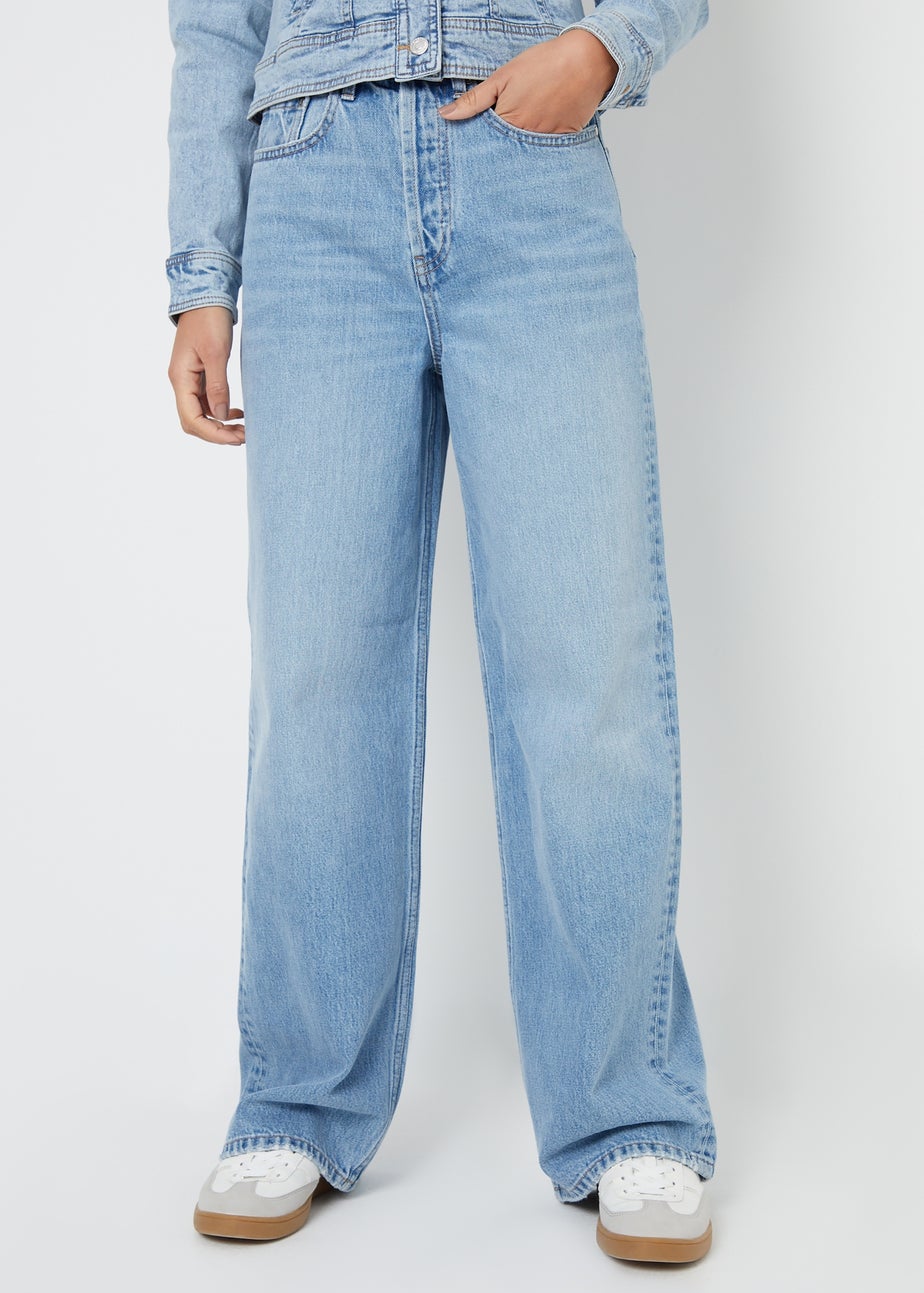 Threadbare Light Blue Baggy Wide Leg Jeans