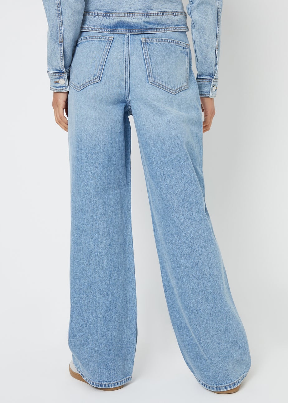 Threadbare Light Blue Baggy Wide Leg Jeans