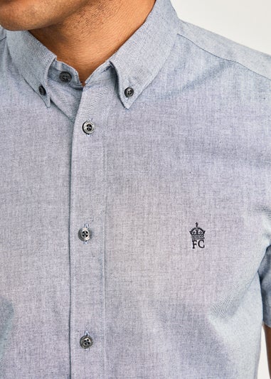 French Connection Navy Cotton Short Sleeve Oxford Shirt