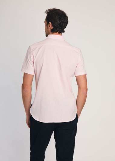 French Connection Pink Cotton Short Sleeve Oxford Shirt
