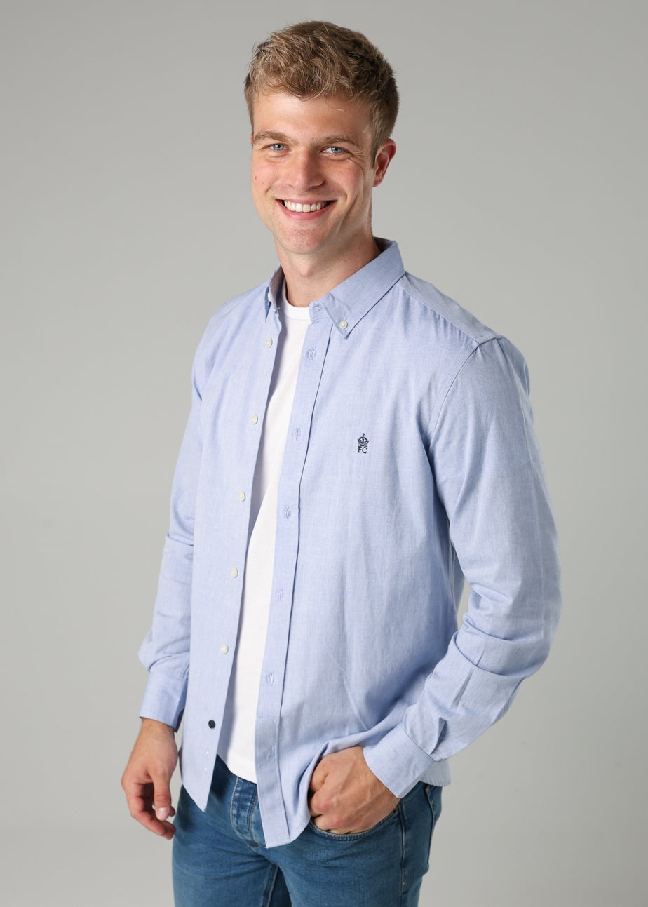 French Connection Blue Cotton Long Sleeve Oxford Shirt