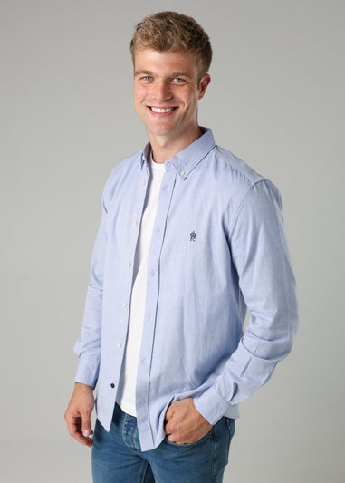 French Connection Blue Cotton Long Sleeve Oxford Shirt