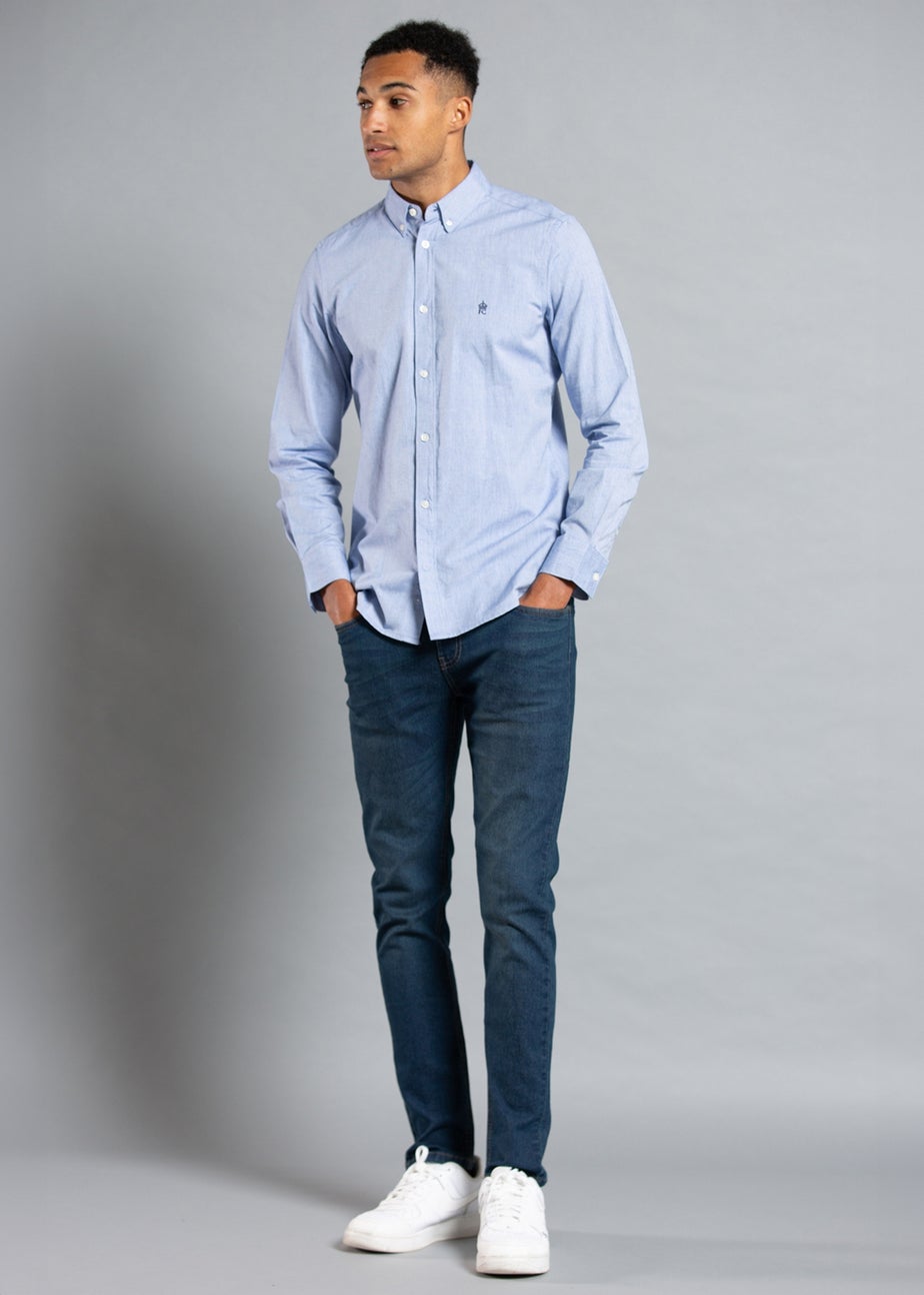 French Connection Blue Cotton Long Sleeve Oxford Shirt