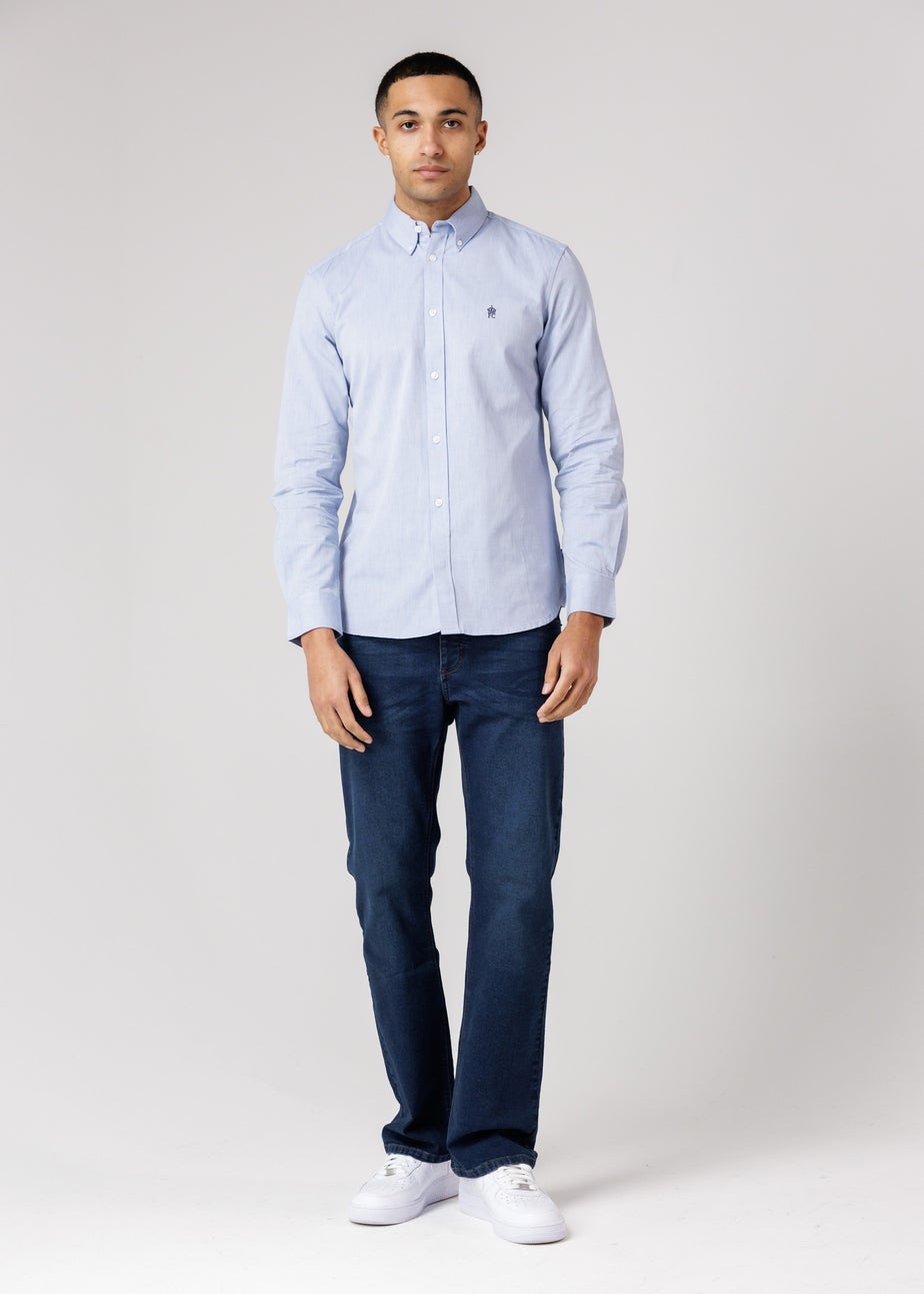 French Connection Blue Cotton Long Sleeve Oxford Shirt