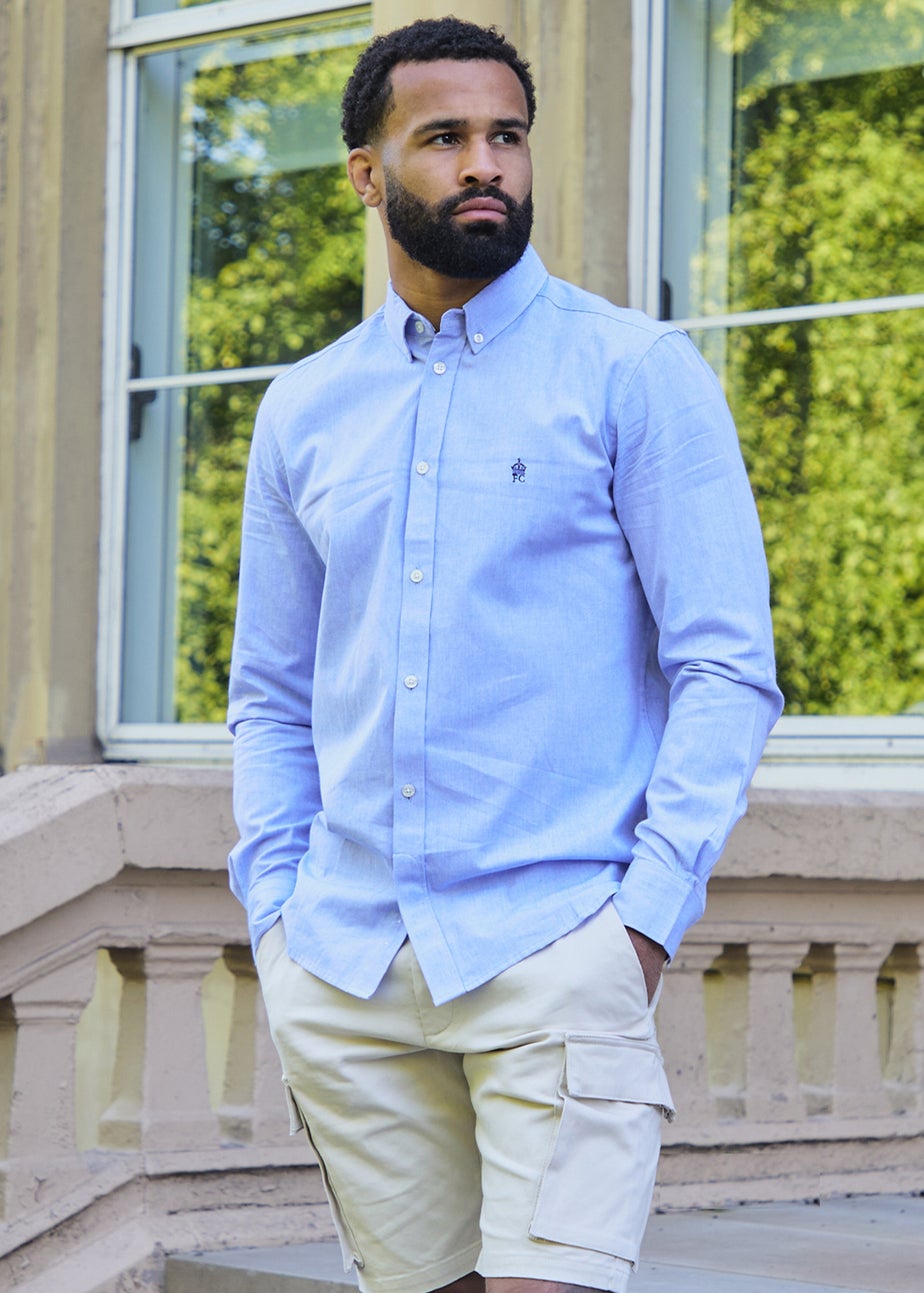 French Connection Blue Cotton Long Sleeve Oxford Shirt