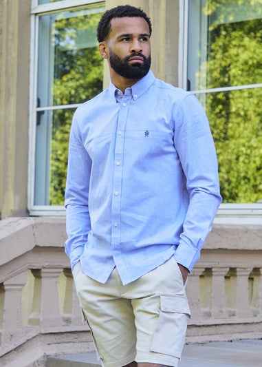 French Connection Blue Cotton Long Sleeve Oxford Shirt