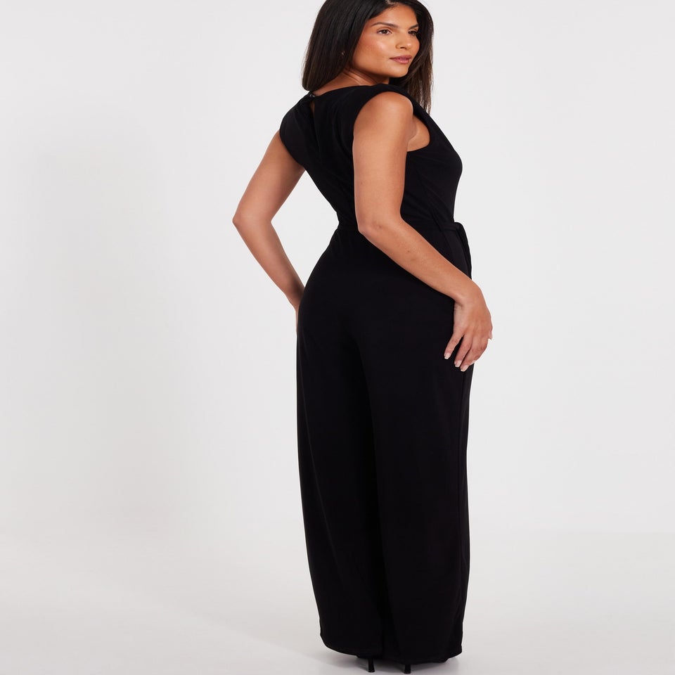 Quiz Black Tie Waist Jumpsuit