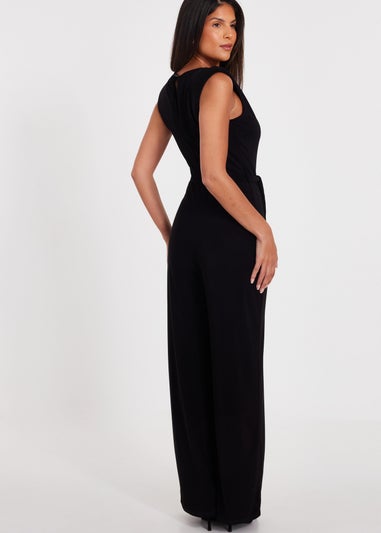 Quiz Black Tie Waist Jumpsuit