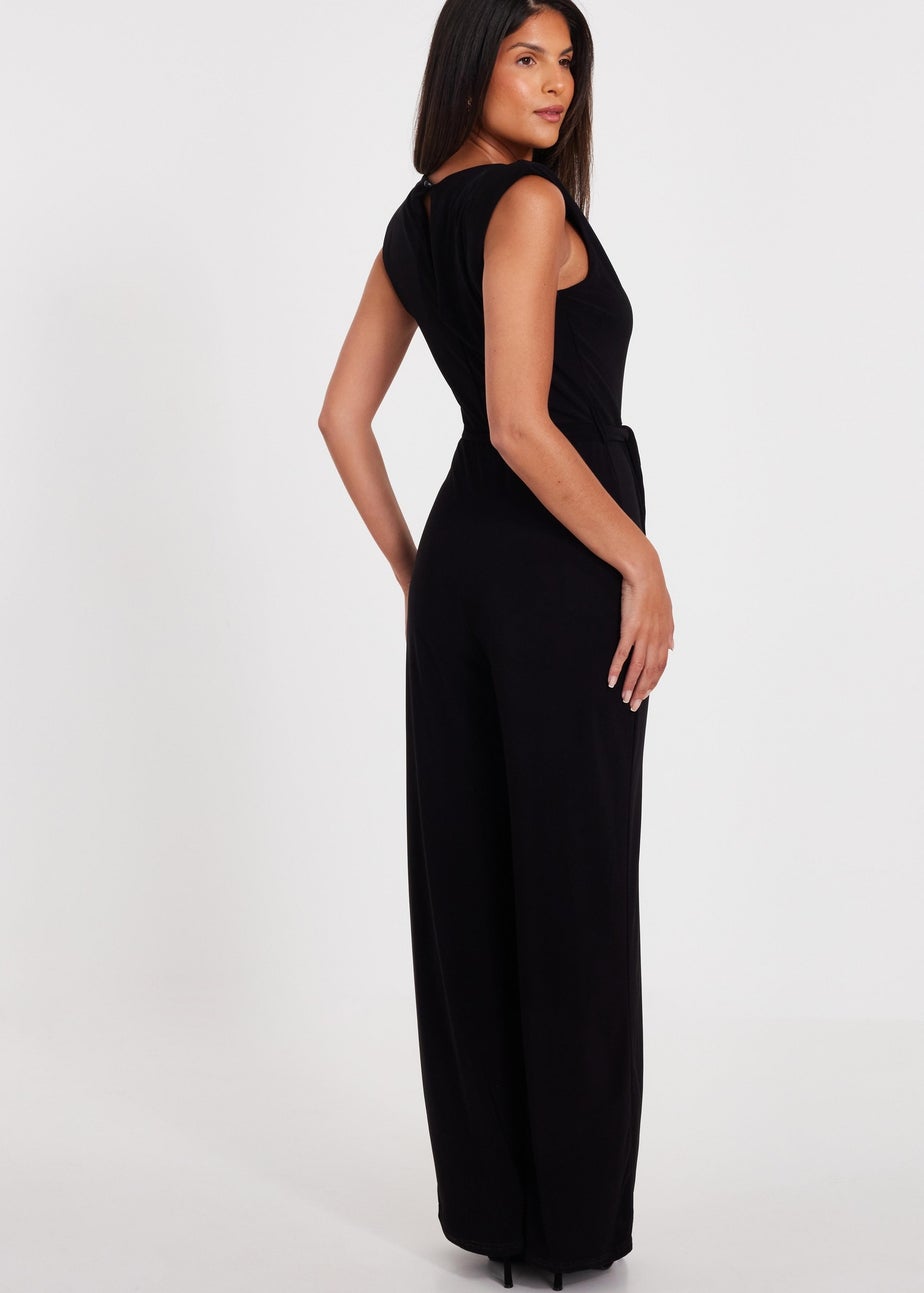 Quiz Black Tie Waist Jumpsuit
