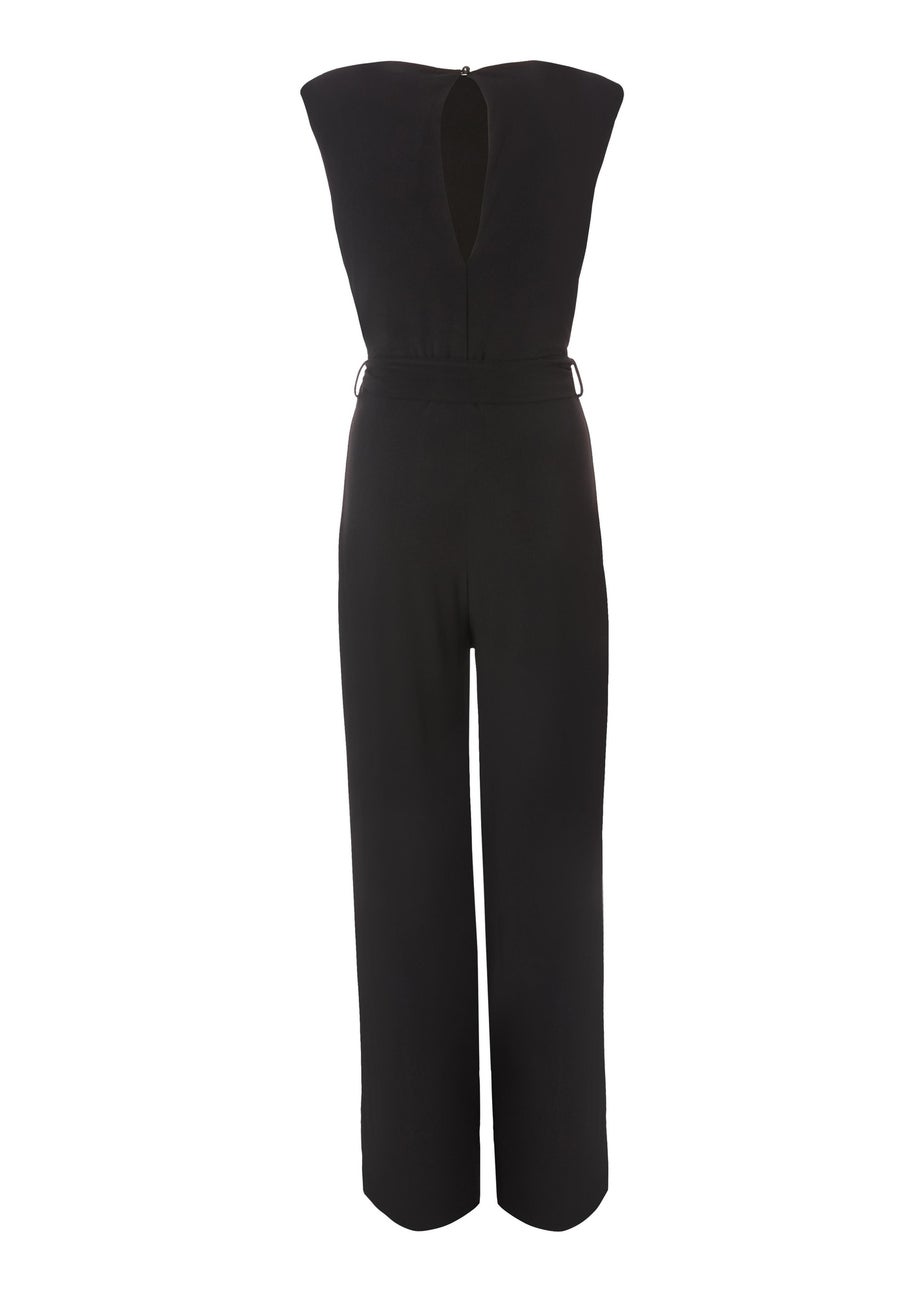 Quiz Black Tie Waist Jumpsuit