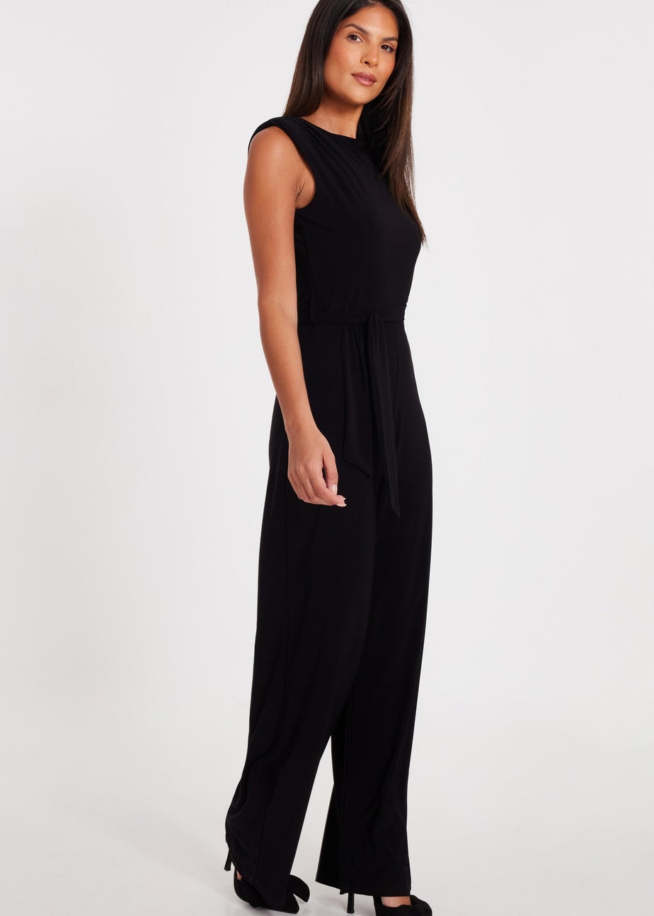 Quiz Black Tie Waist Jumpsuit