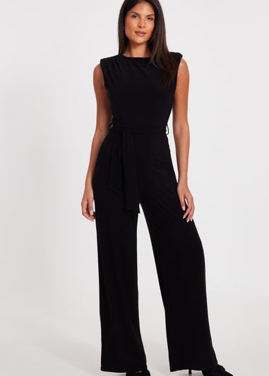 Quiz Black Tie Waist Jumpsuit