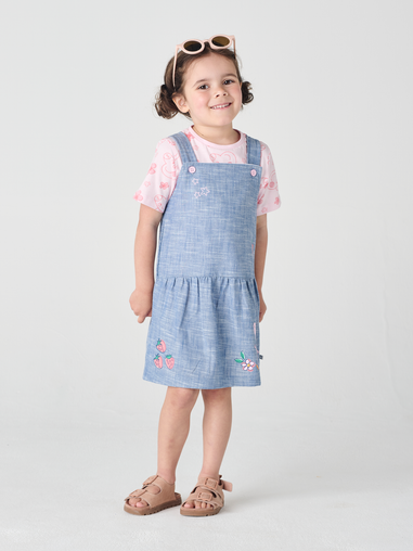 Brand Threads Peppa Pig Pink Daywear Pinafore Dress (12 Months - 5 Years)