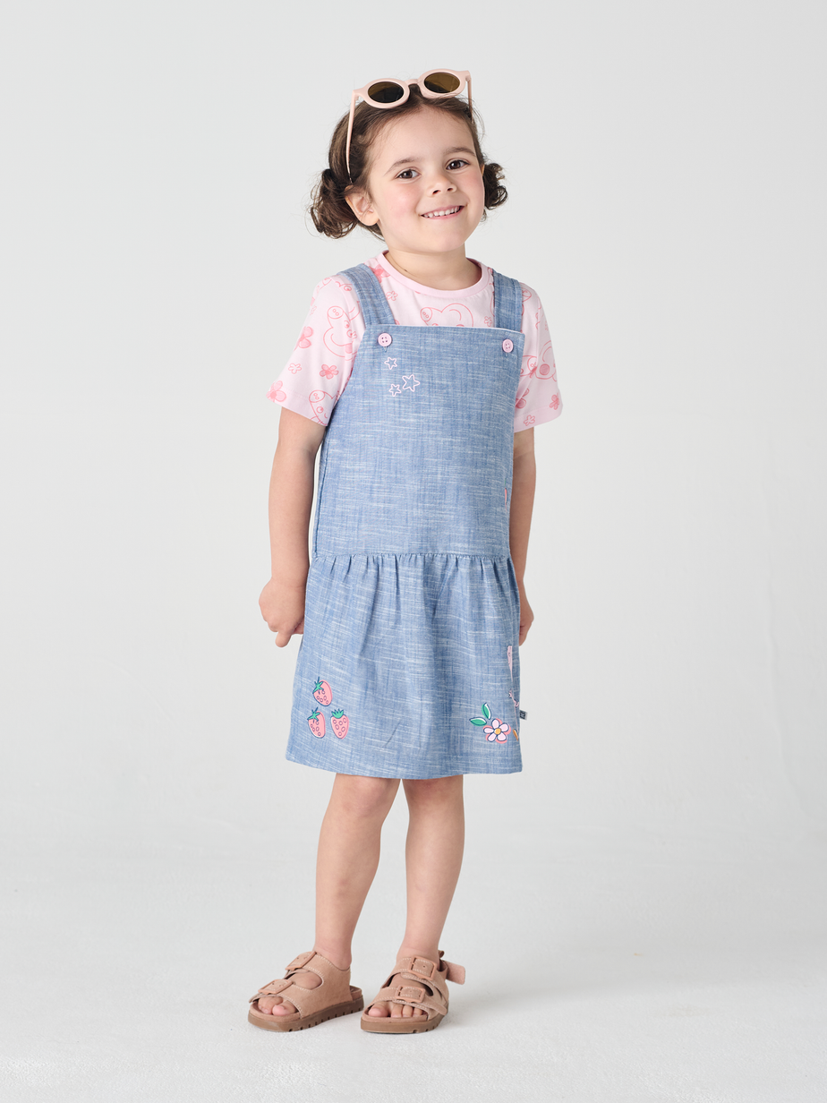 Brand Threads Peppa Pig Pink Daywear Pinafore Dress (12 Months - 5 Years)